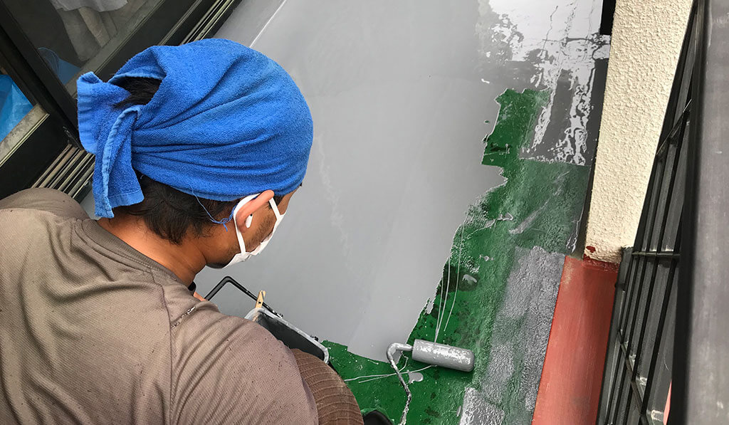 防水トップコート塗り替え工事